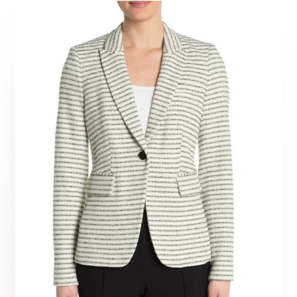 NWOT Veronica Beard Black and White Cutaway Tweed Dickey Jacket - Picture 2 of 14